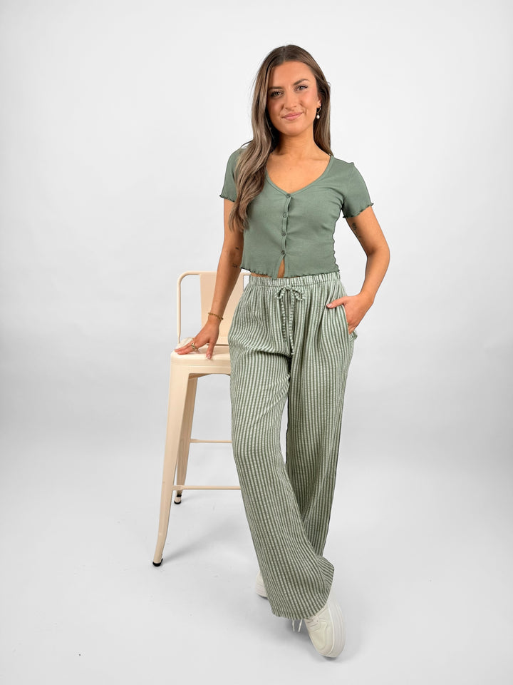 Lange Musselinhose mit Streifen Little Lines