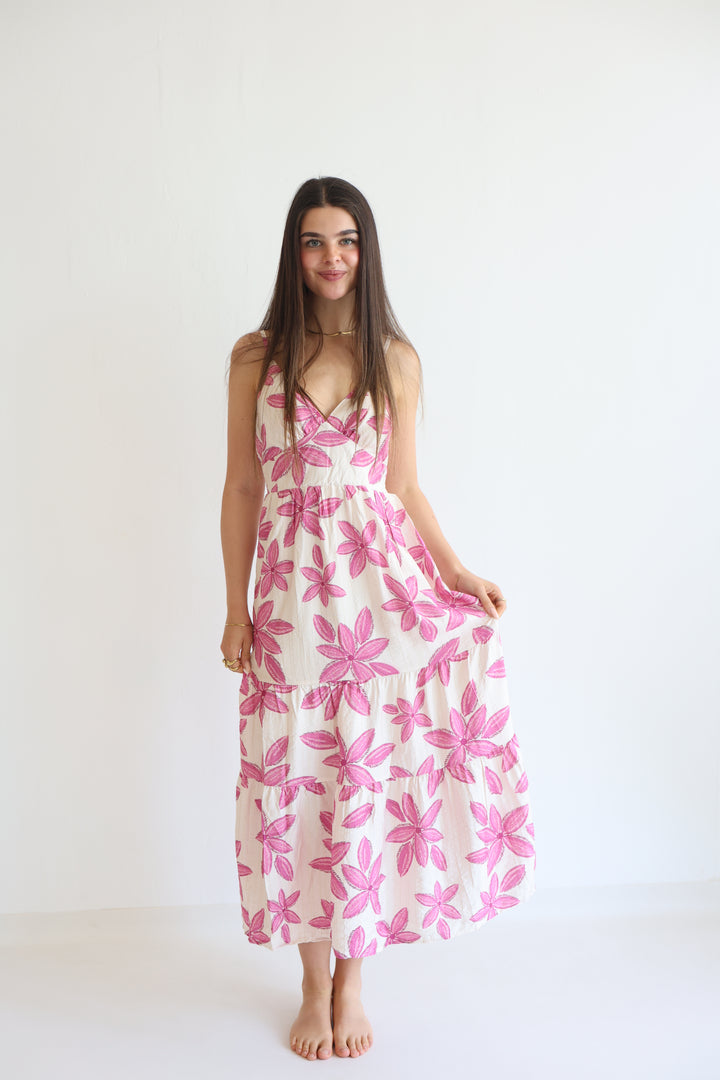 Pink Floral Maxi Dress