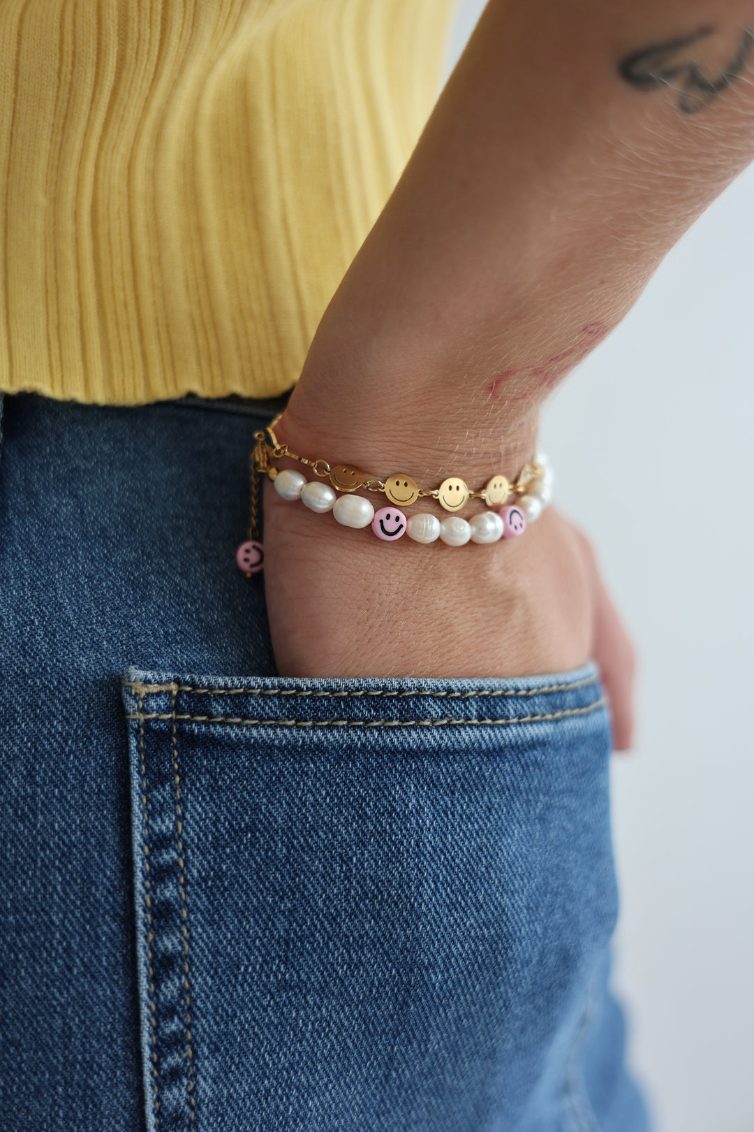Perlenarmband Smiley