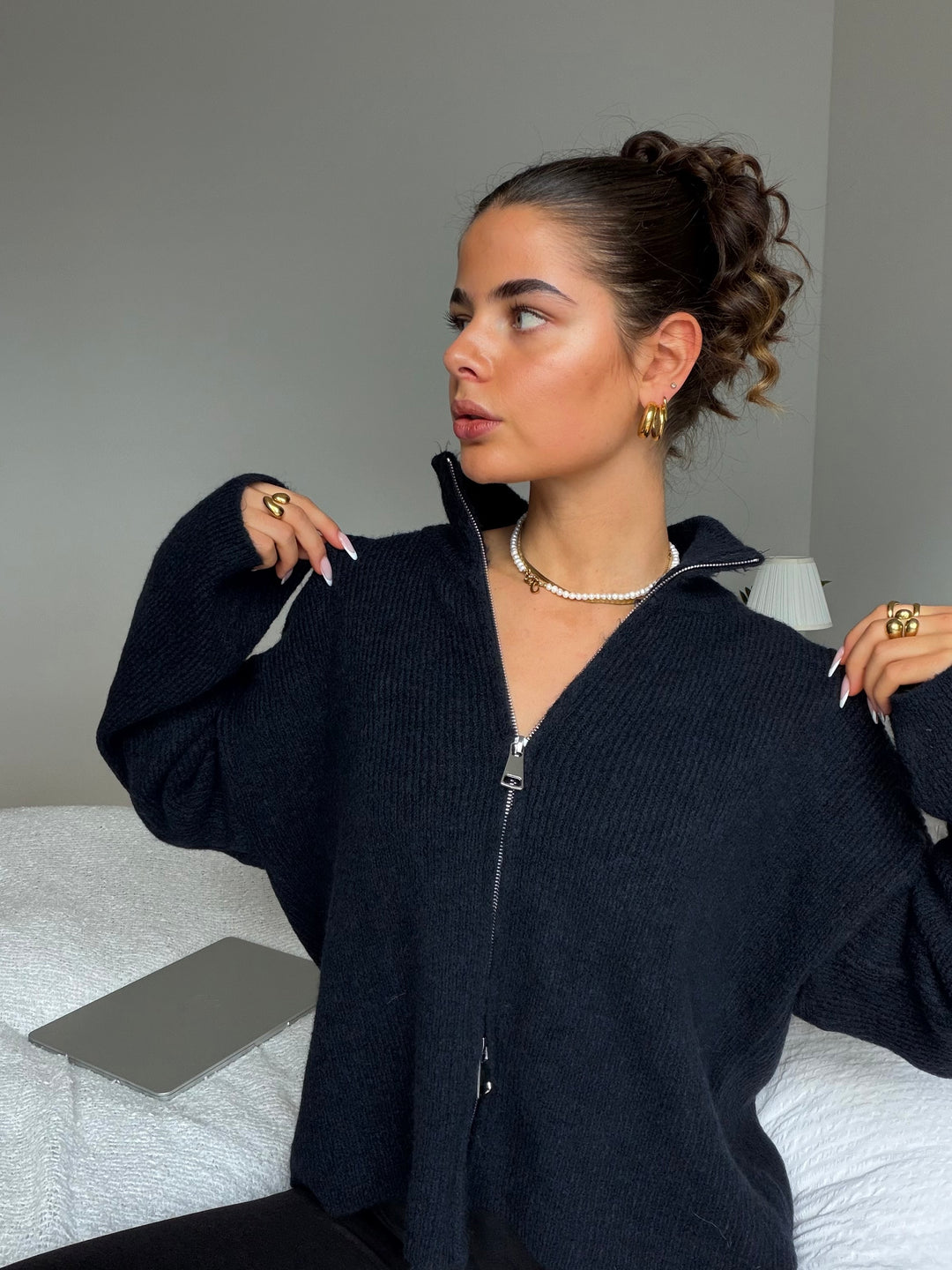 Casual Zipper Cardigan