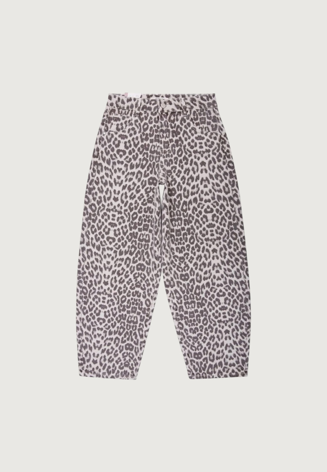 Barrel Jeans mit Leoprint