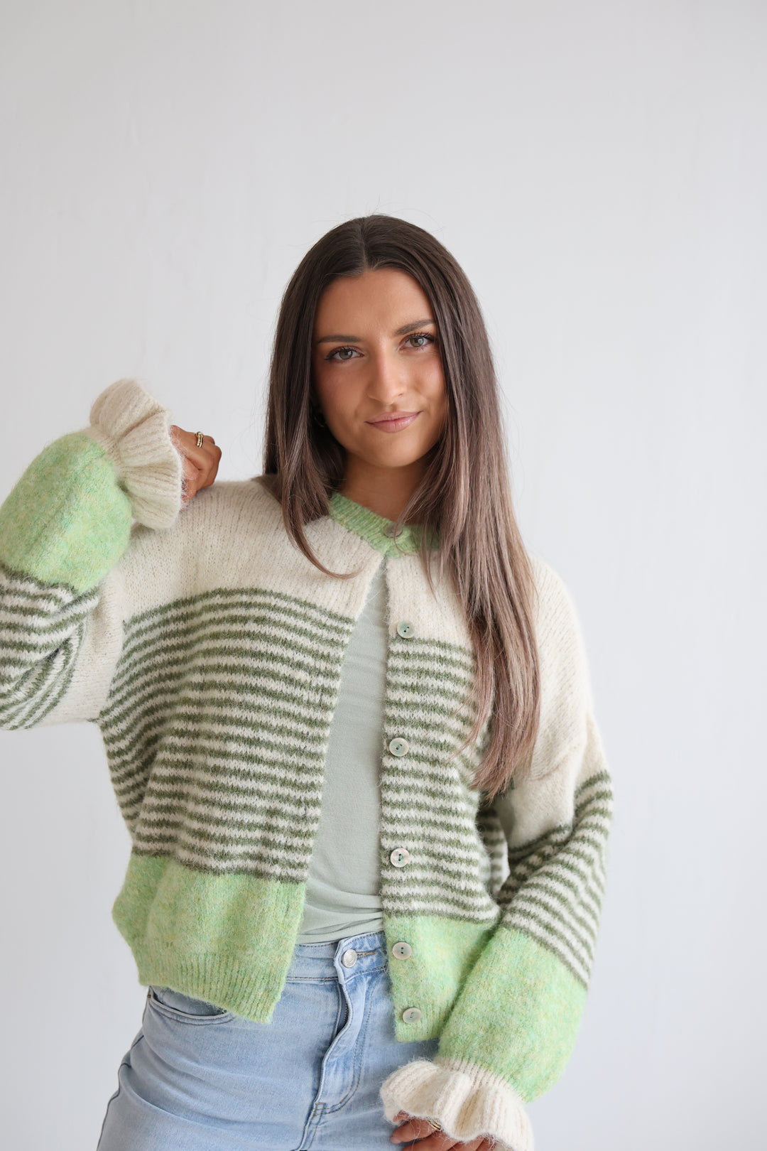 Candy Stripe Knit Cardigan