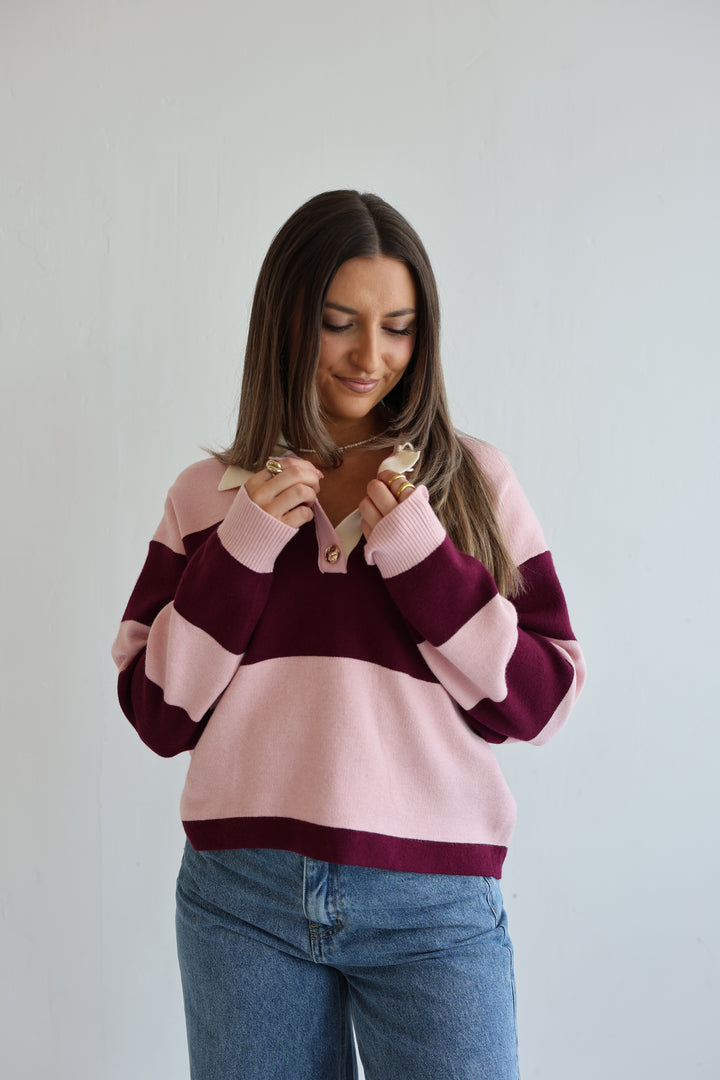 Bold Stripes Long Polo