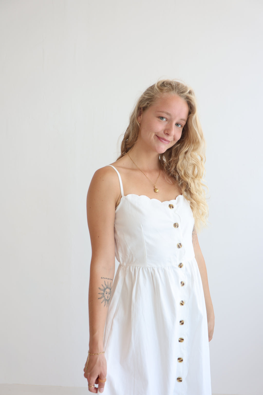 Riviera White Midi Dress