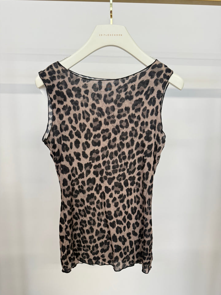 CASHMERE TOP WILD LEO CHOCOLATE (B-WARE)