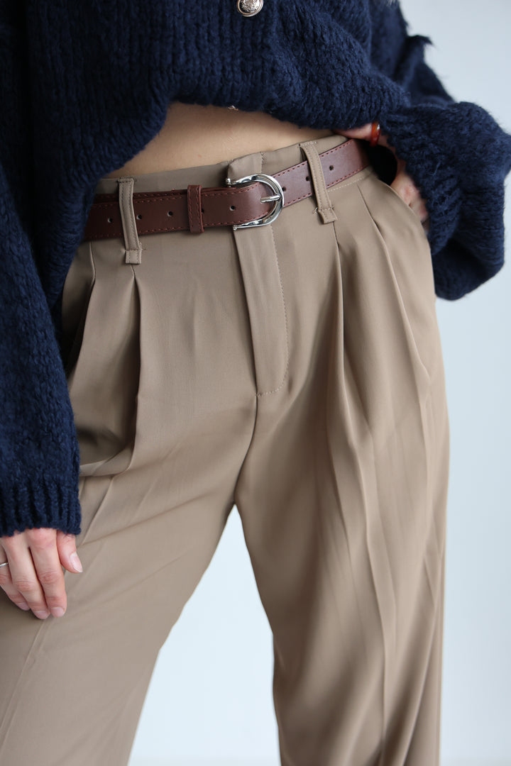 Bundfaltenhose mit Gürtel Anna (23091)