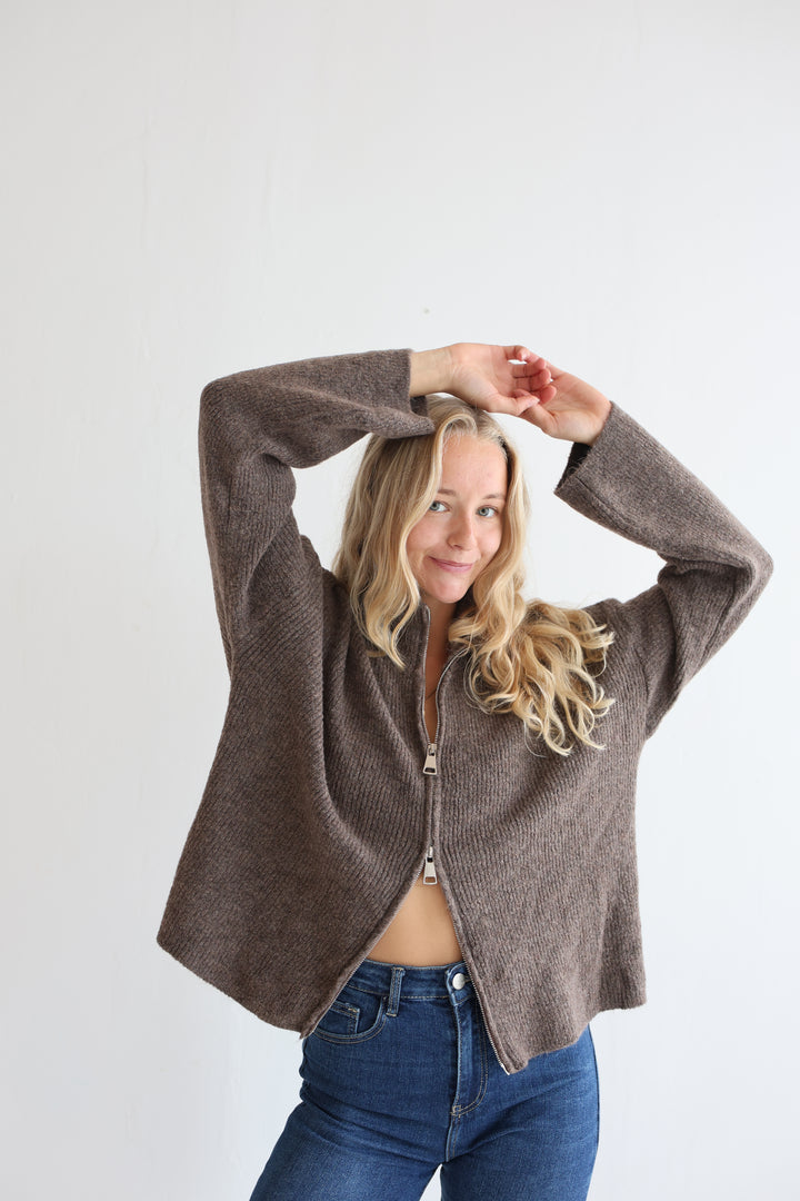 Casual Zipper Cardigan