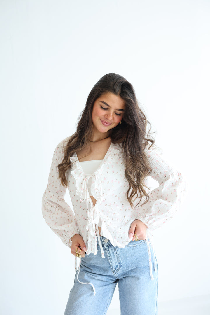 Rosy Ruffle Cardigan