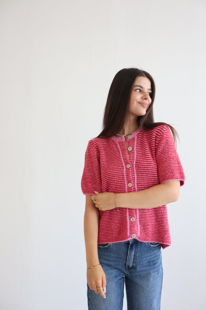 Little French Stripe Cardigan