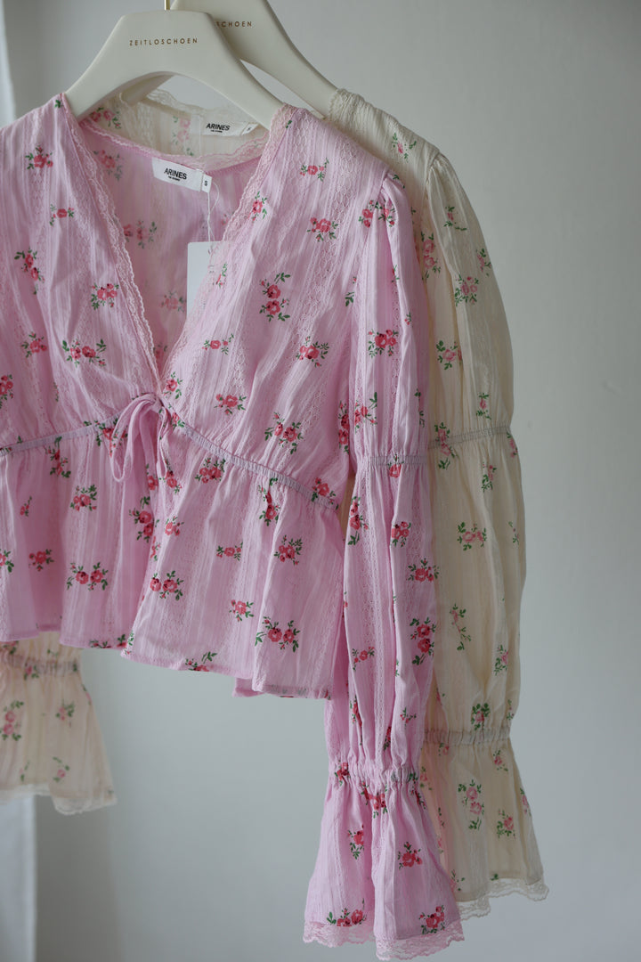 Schößchenbluse zum Schnüren Cute Roses