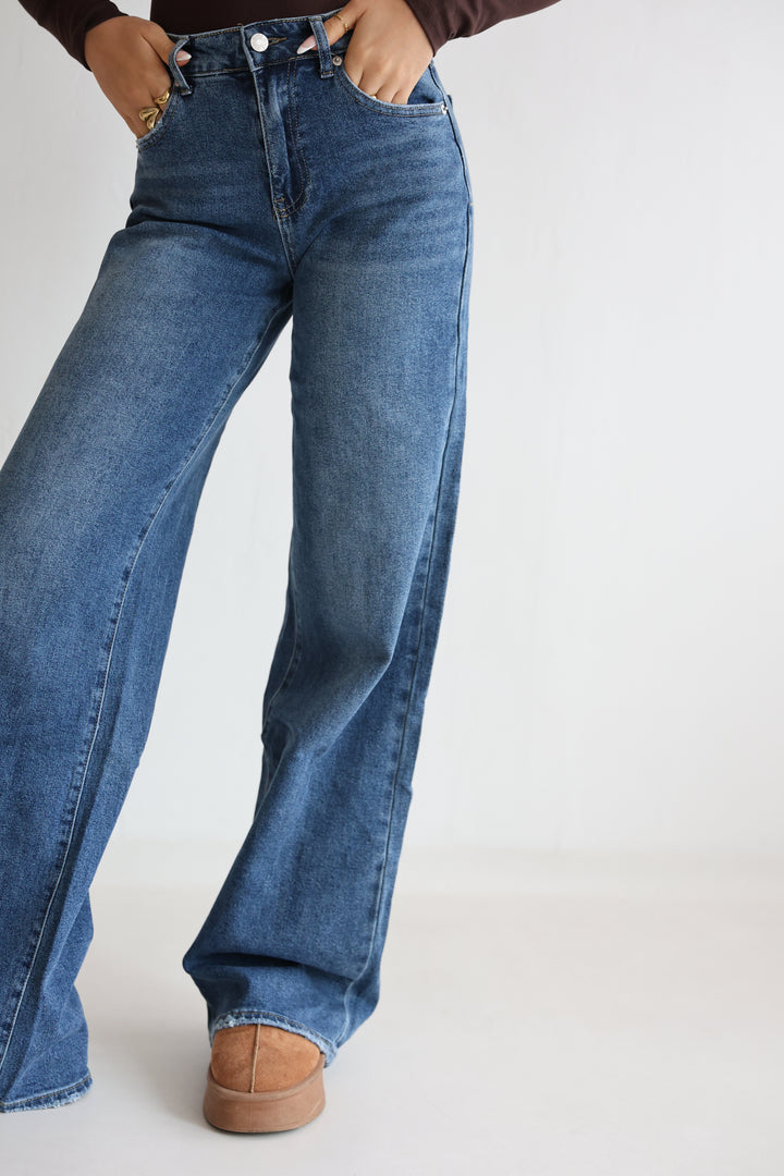 Endless Blue Extra Long Wide Leg Jeans