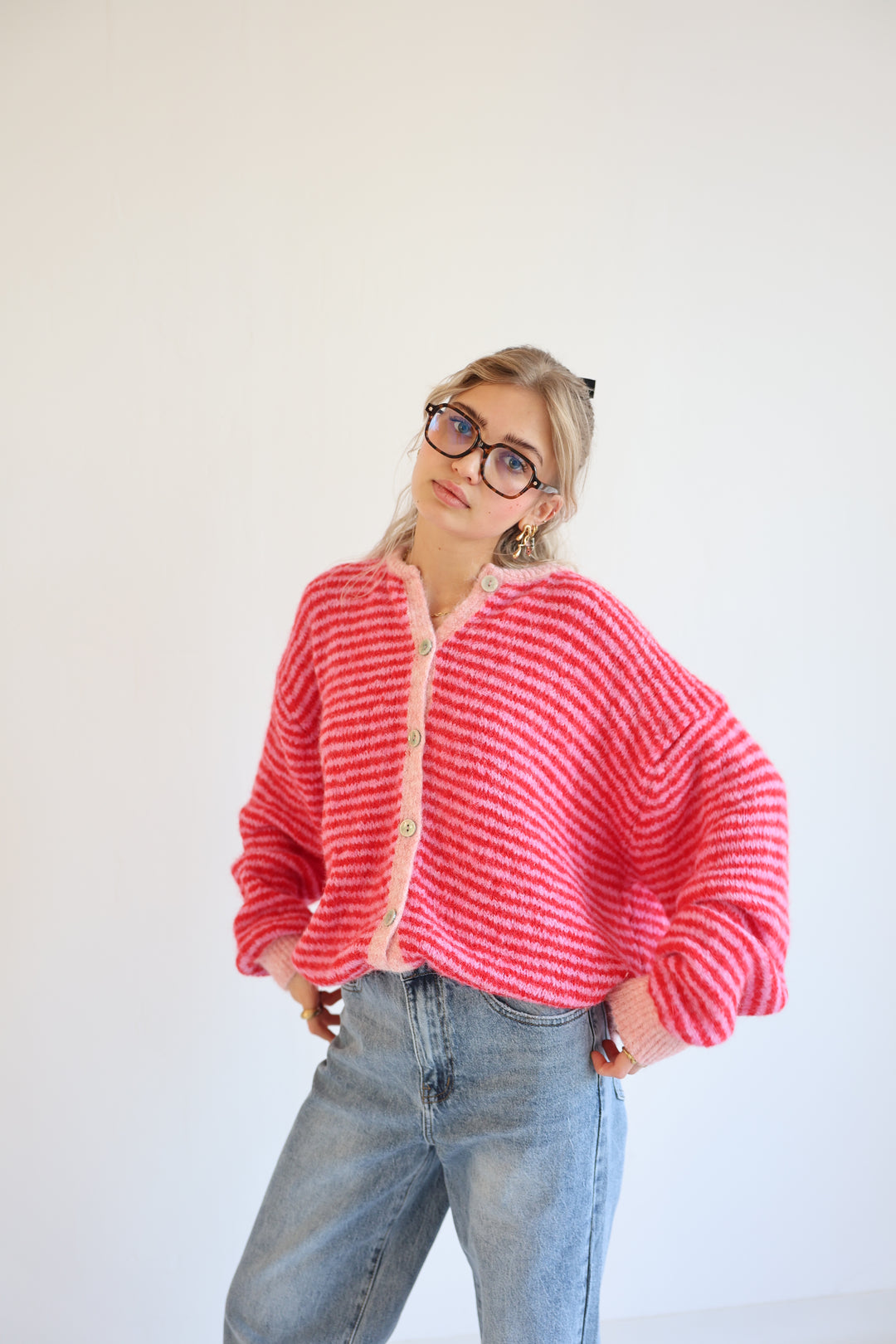 Gestreifter Cardigan Moodline Knit