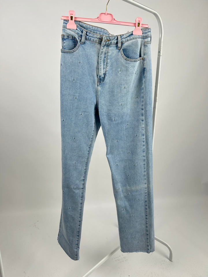 STRAIGHT FIT JEANS BLUE HEARTS GR.XL