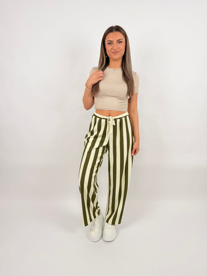Gestreifte Hose Blockstripes (kurze Länge)