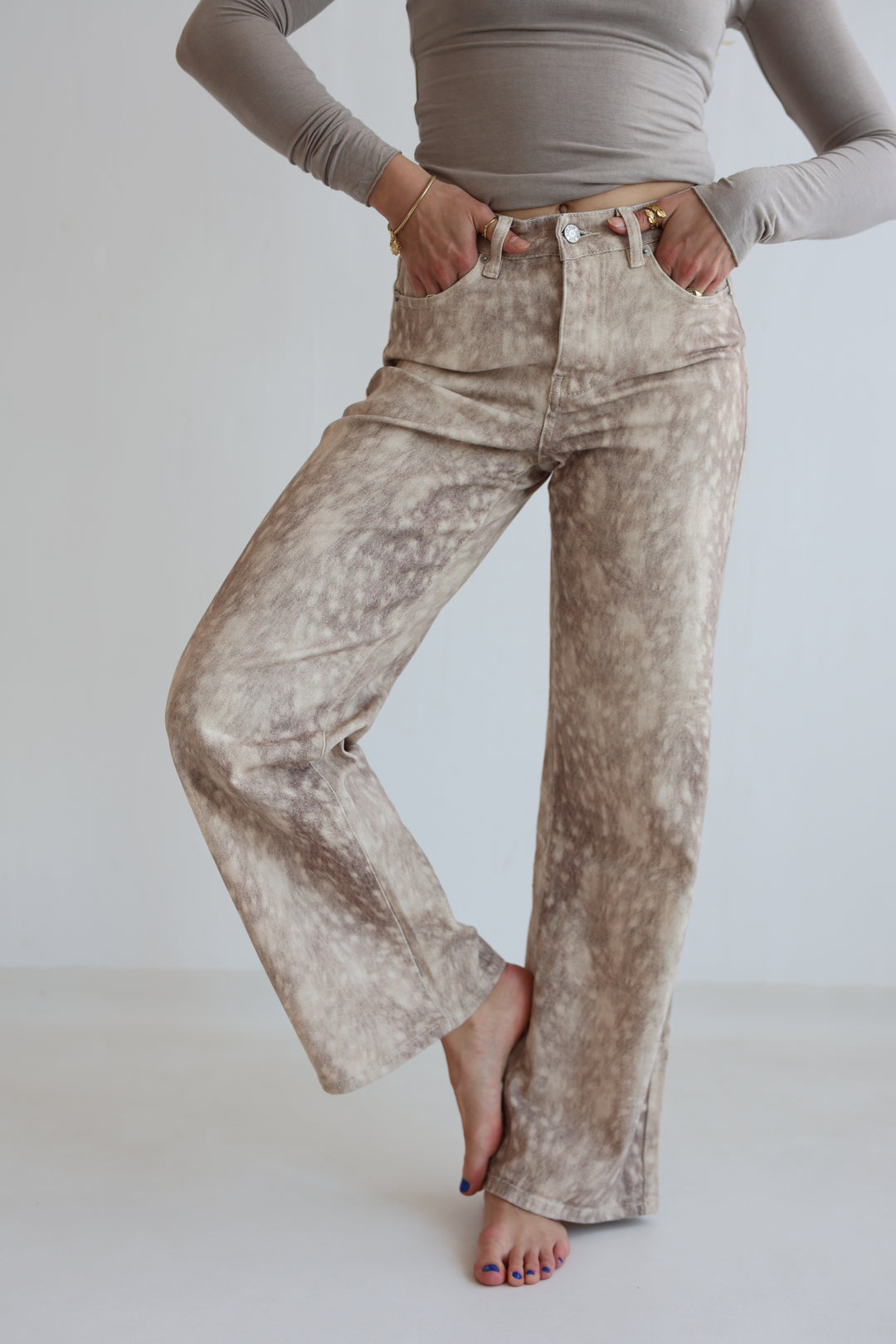 Animal Print Denim Jeans