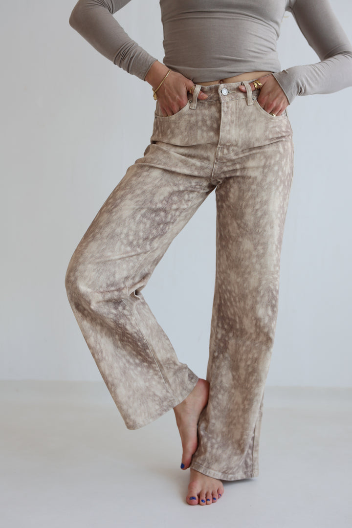 Animal Print Denim Jeans
