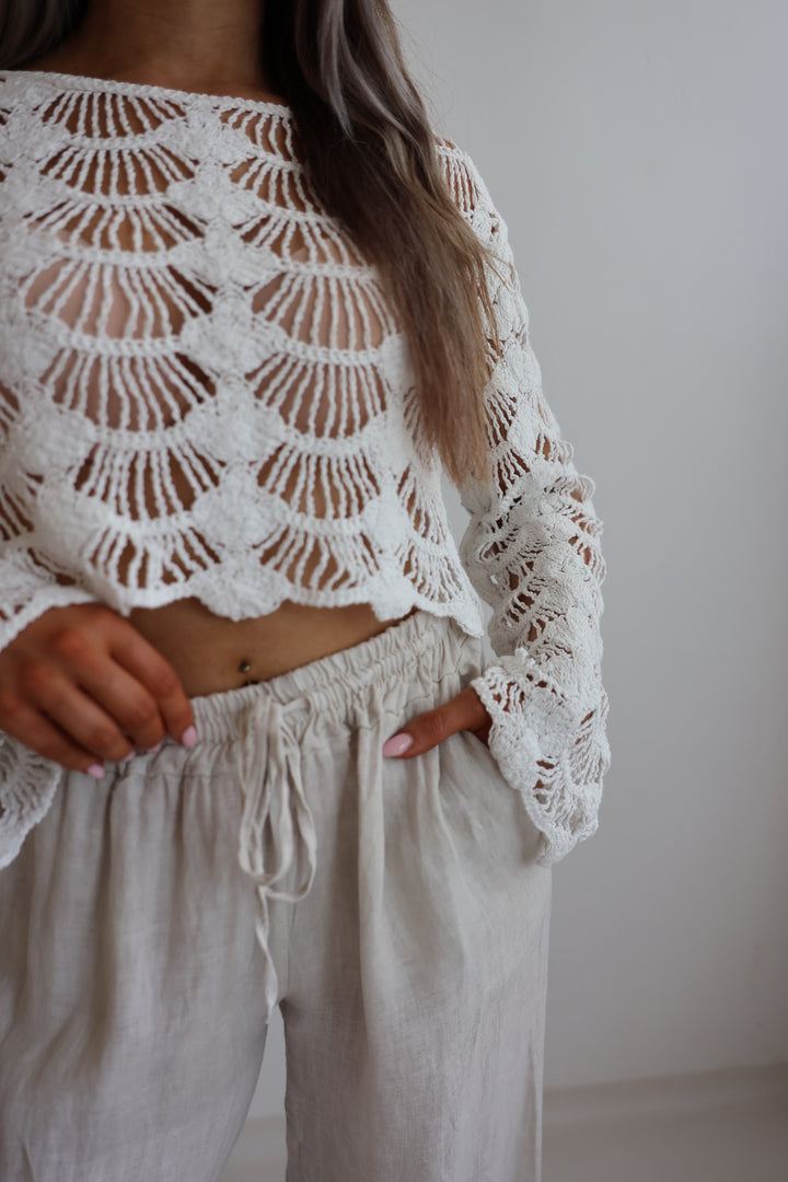 Leichter Cropped Pullover Shell Crochet