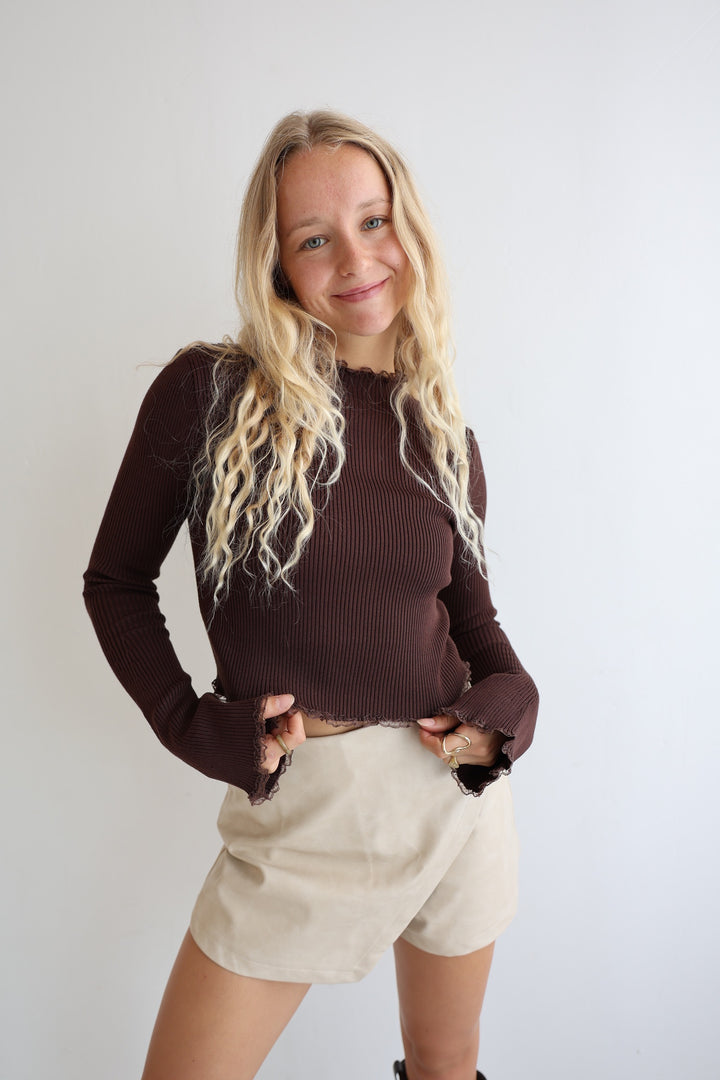 Geripptes Longsleeve Slave Flare