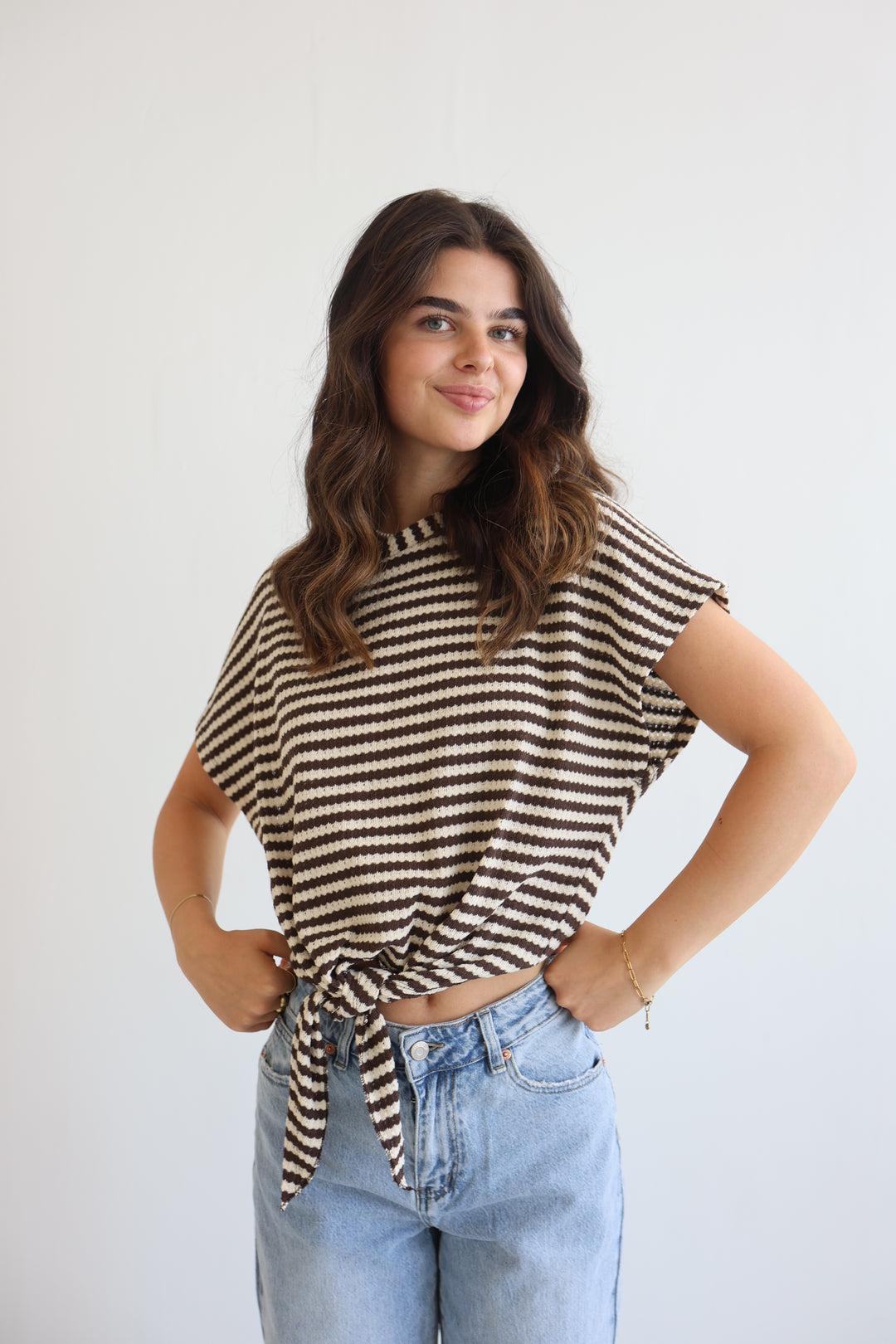 Striped Knit Knot T-Shirt