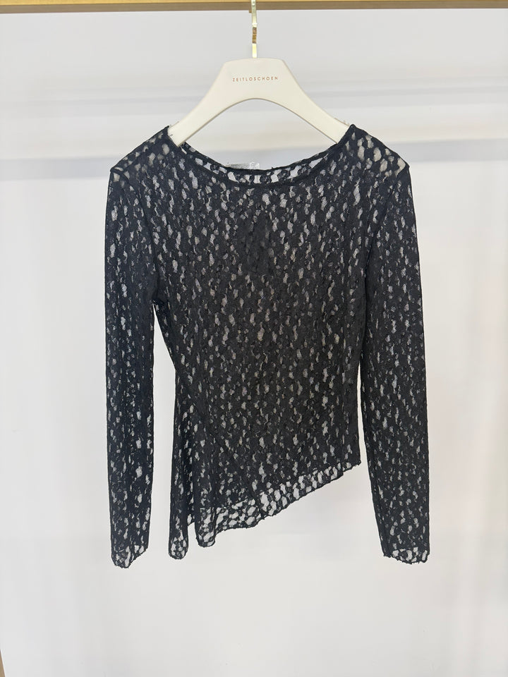 ASYMMETRIC MESH LONGSLEEVE SCHWARZ (B-WARE)
