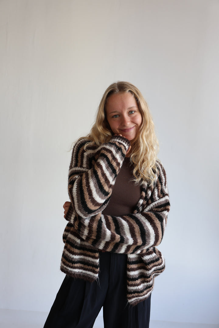Gestreifter Oversize Cardigan Merle