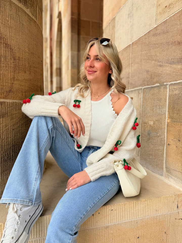 Offener Cardigan Cherry