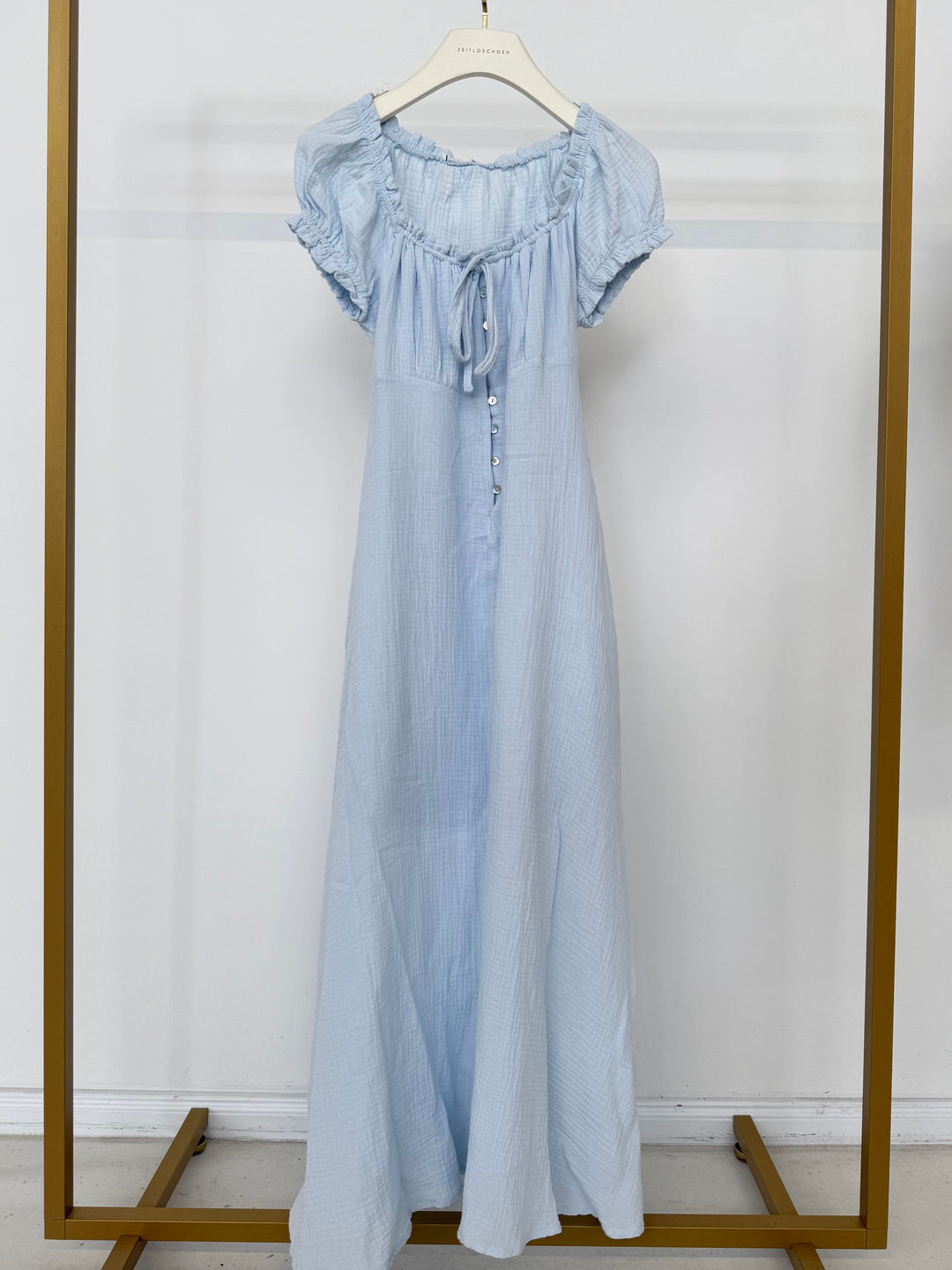 TAFFY PASTELL RUFFLE MIDI MIDI DRESS SOFT BLUE GR.M/L (B-WARE)