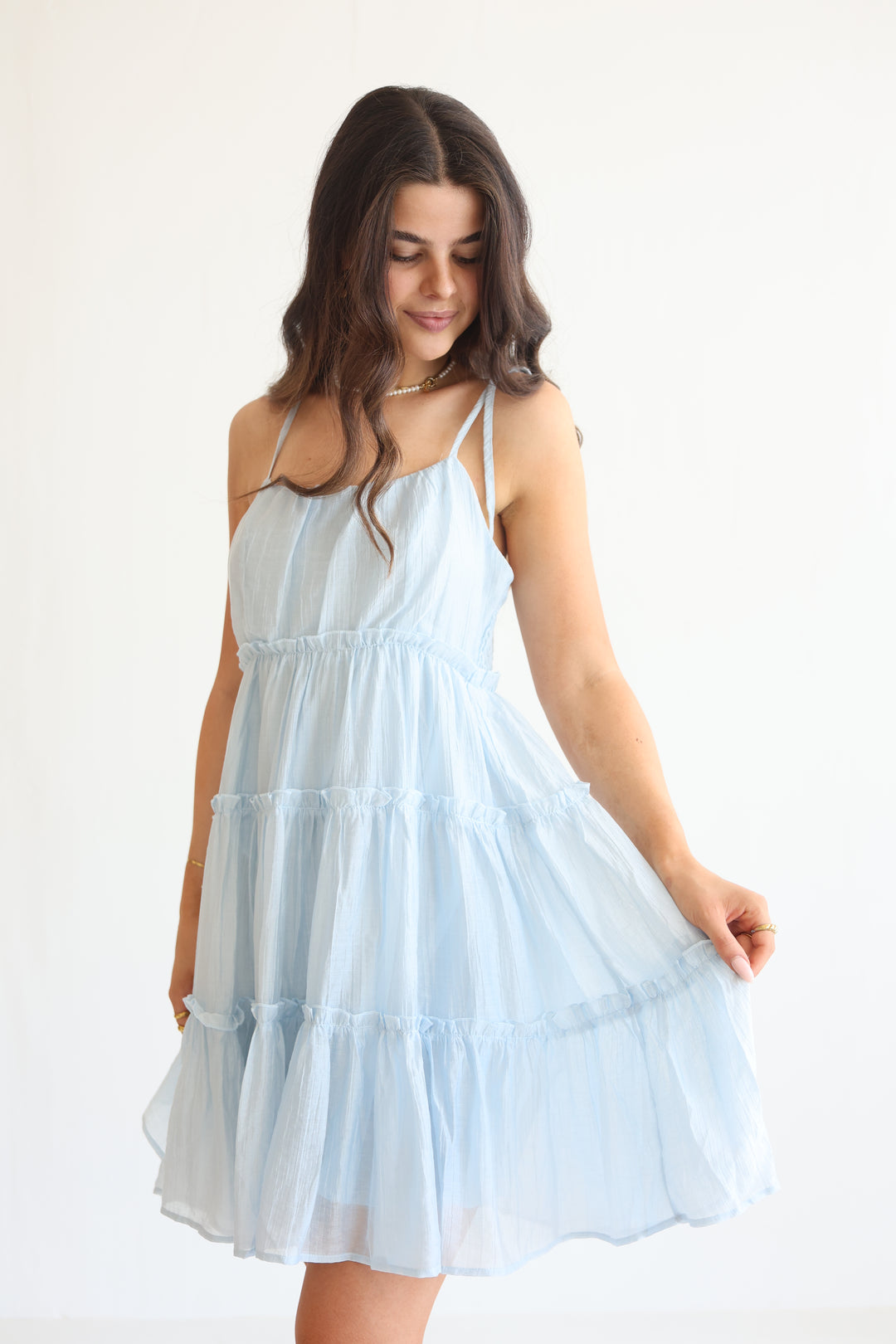 Bow Strap Tiered Dress