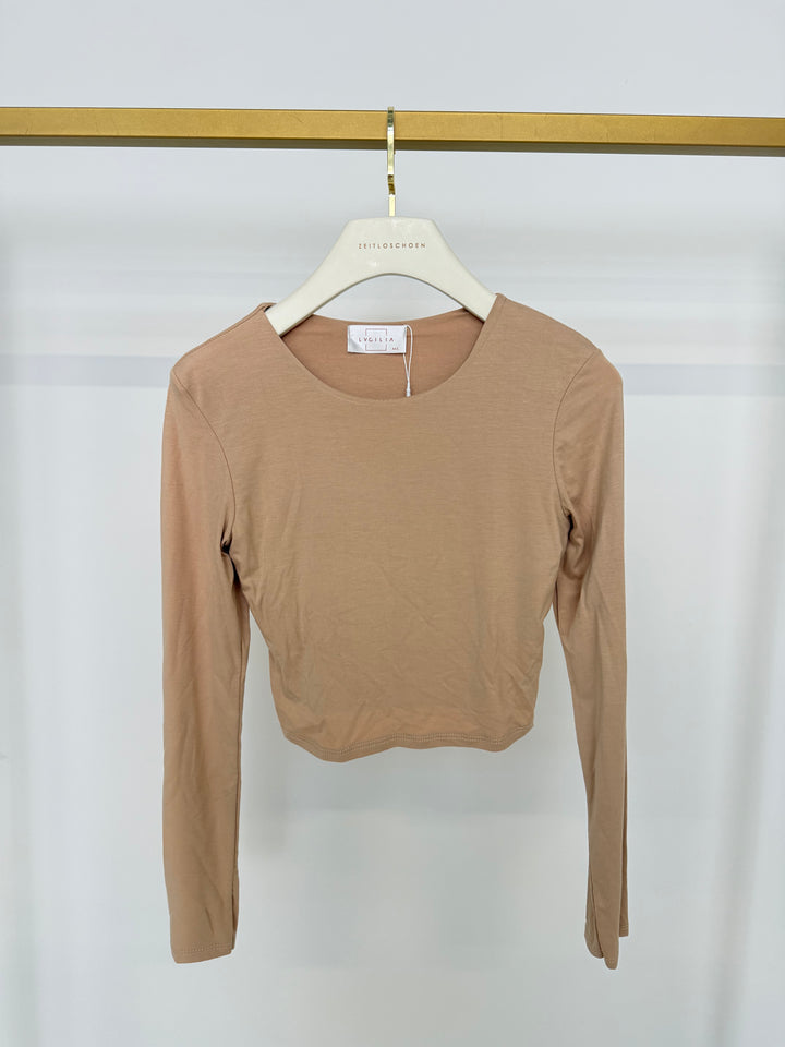 CROPPED LONGSLEEVE SIMPLY SEAMLESS BEIGE (B-WARE)