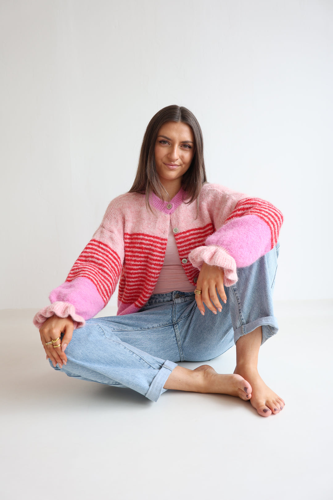Candy Stripe Knit Cardigan