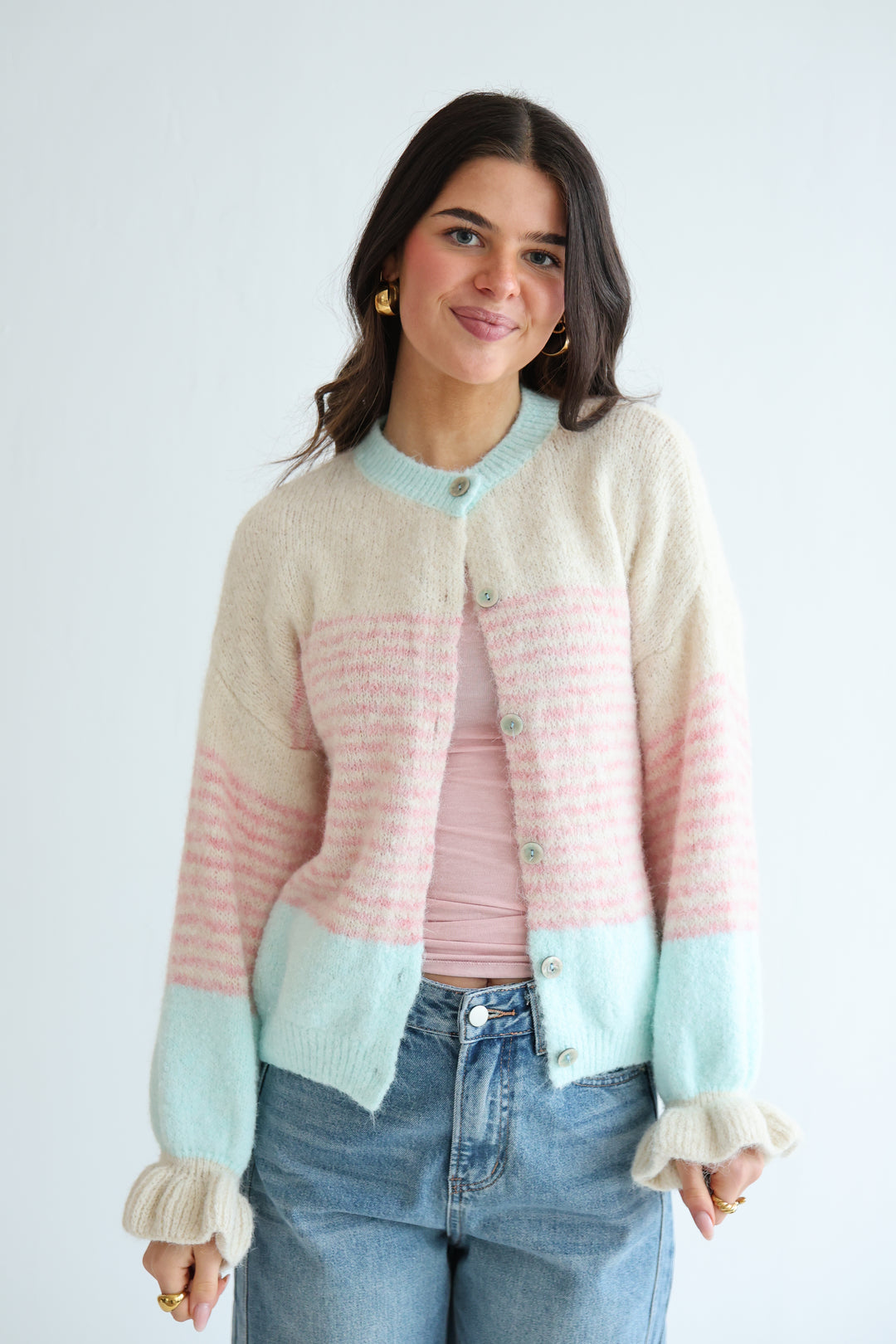 Candy Stripe Knit Cardigan
