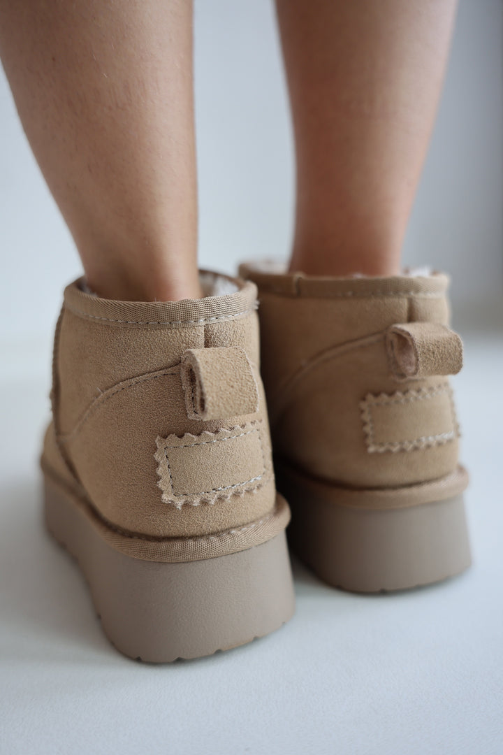 Leather Mini Plateau Boots