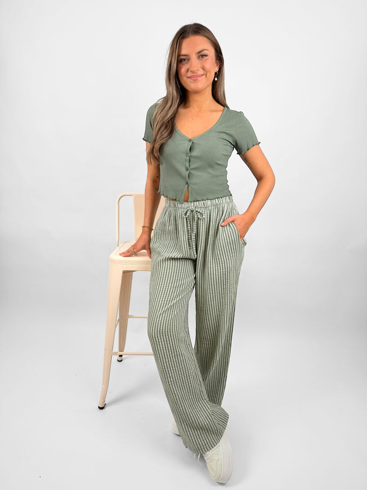 Lange Musselinhose mit Streifen Little Lines