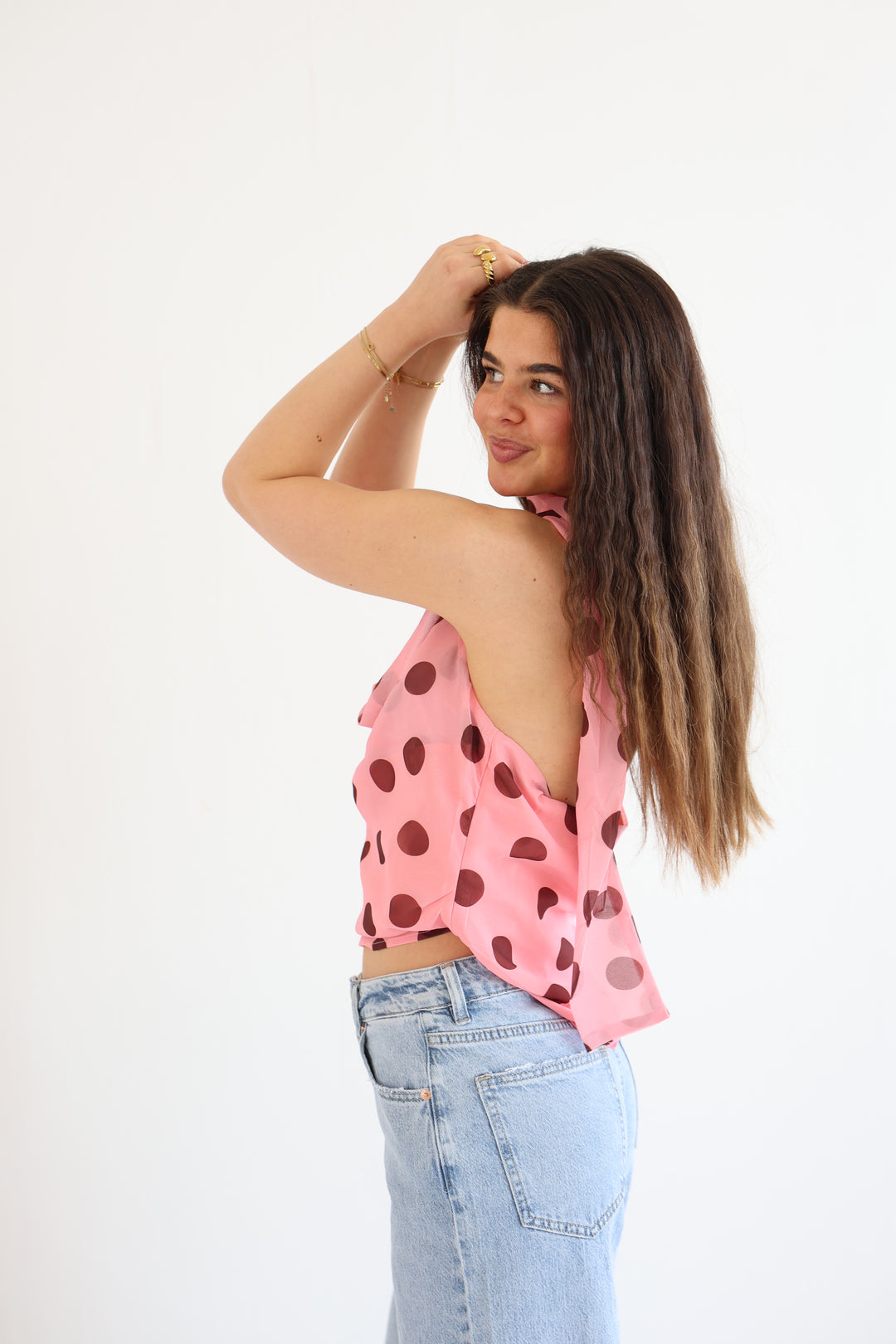 Polka Dot Wrap Top