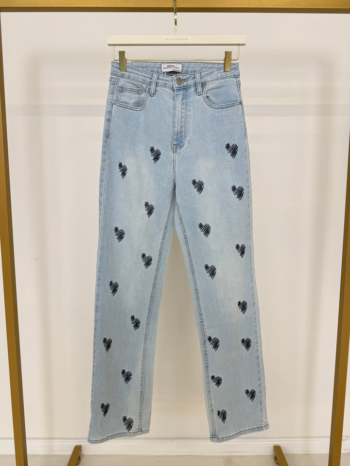 STRAIGHT FIT JEANS BLUE HEARTS GR.S/36 (B-WARE)