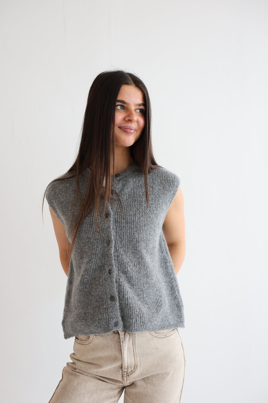 Einfarbige Weste Jolina