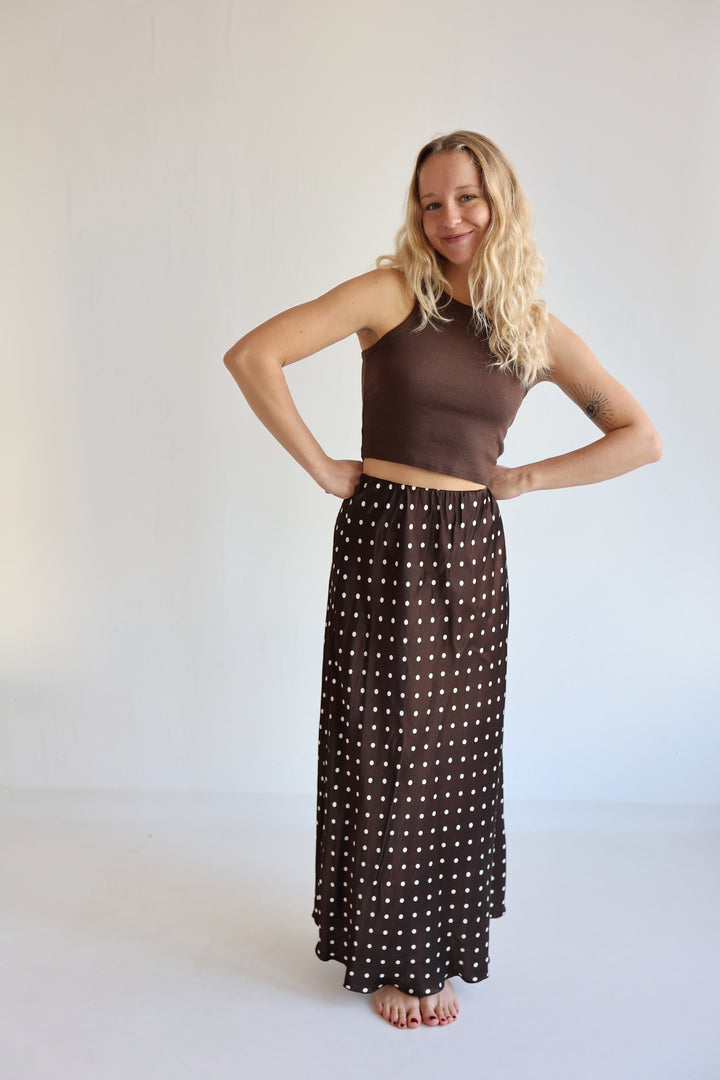 Langer Viskoserock Polka Dots