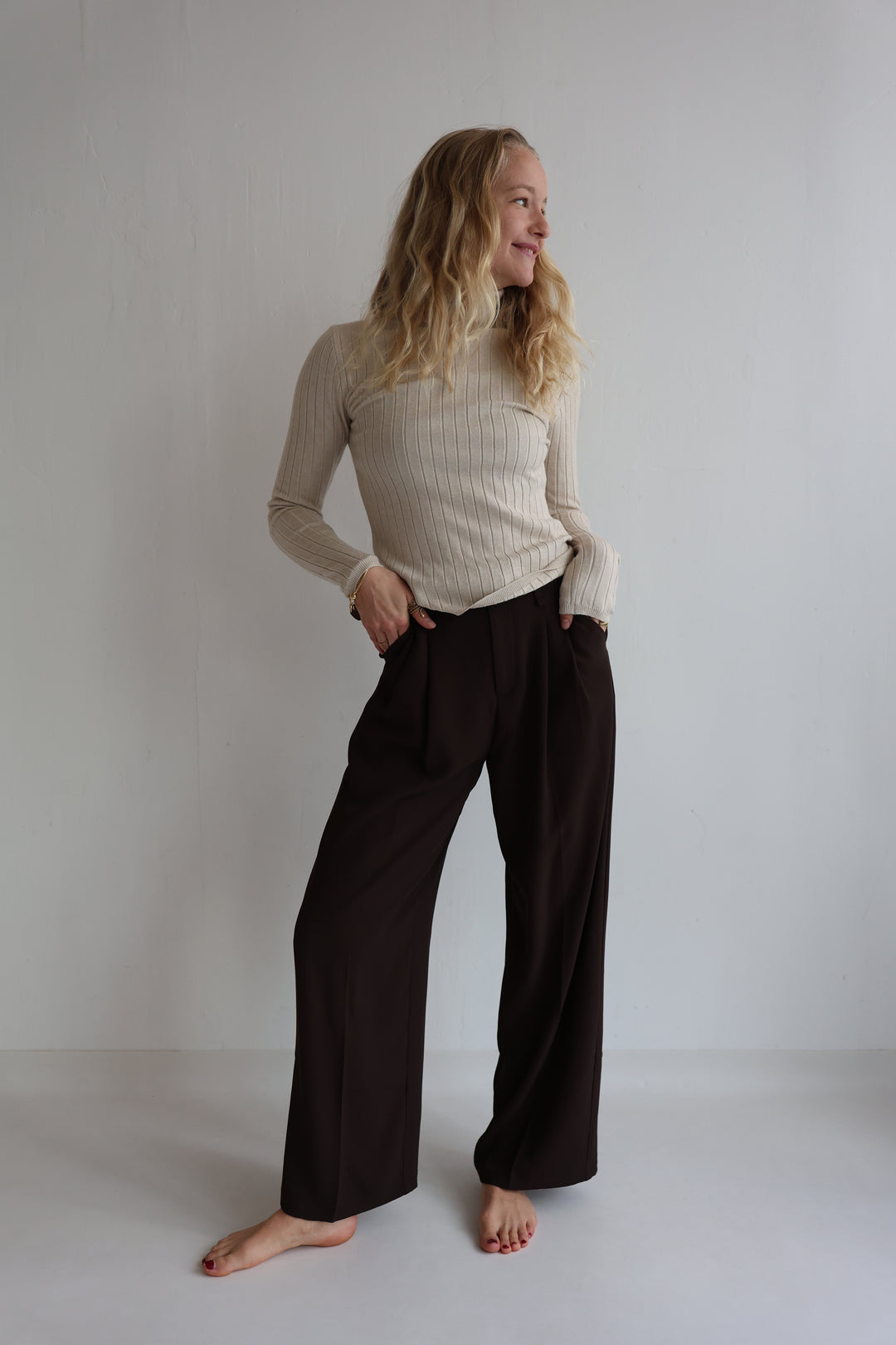 Bundfaltenhose mit Gürtel Anna (23091)