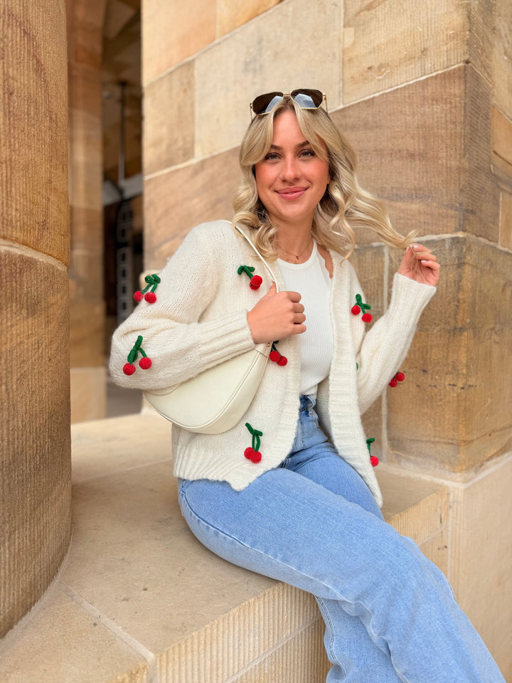 Offener Cardigan Cherry