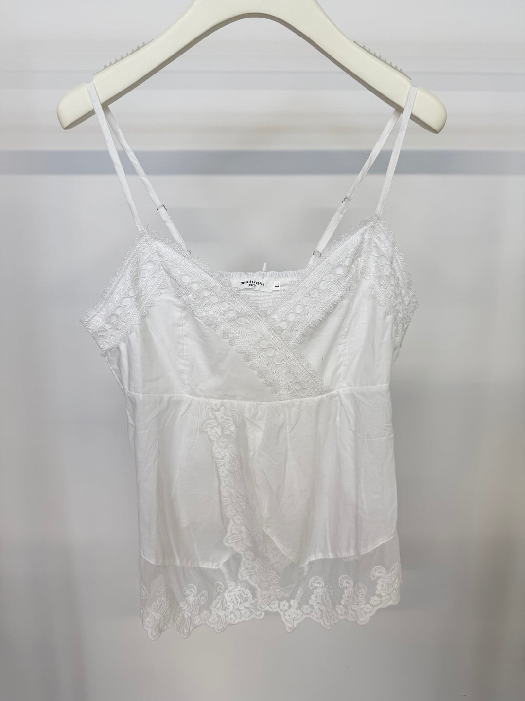 WHITE LACE BABYDOLL TOP GR.L (B-WARE)