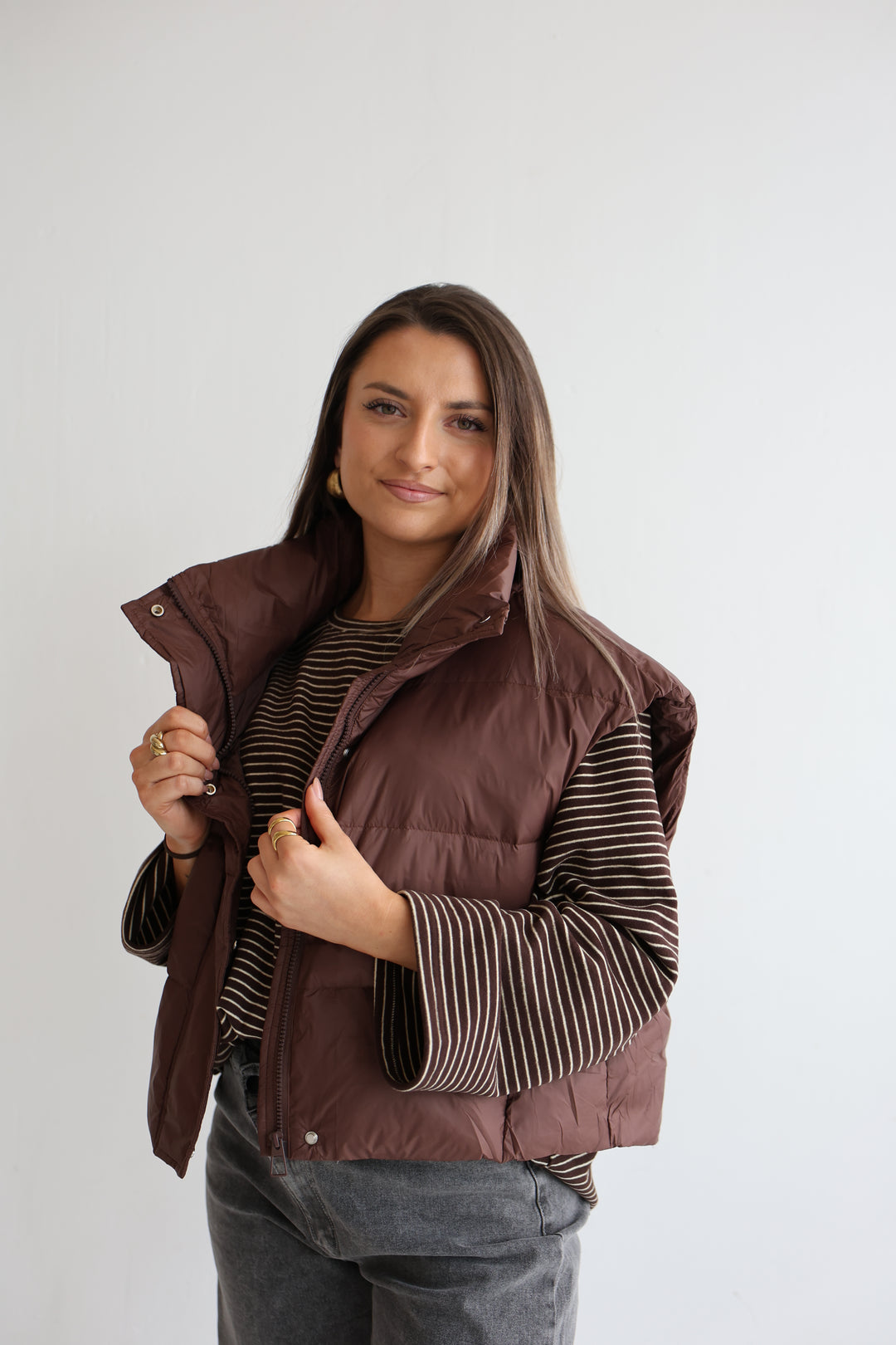 Brown Puffer Gilet