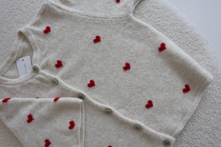 Kurzarm Cardigan Jolina mit Herzprint