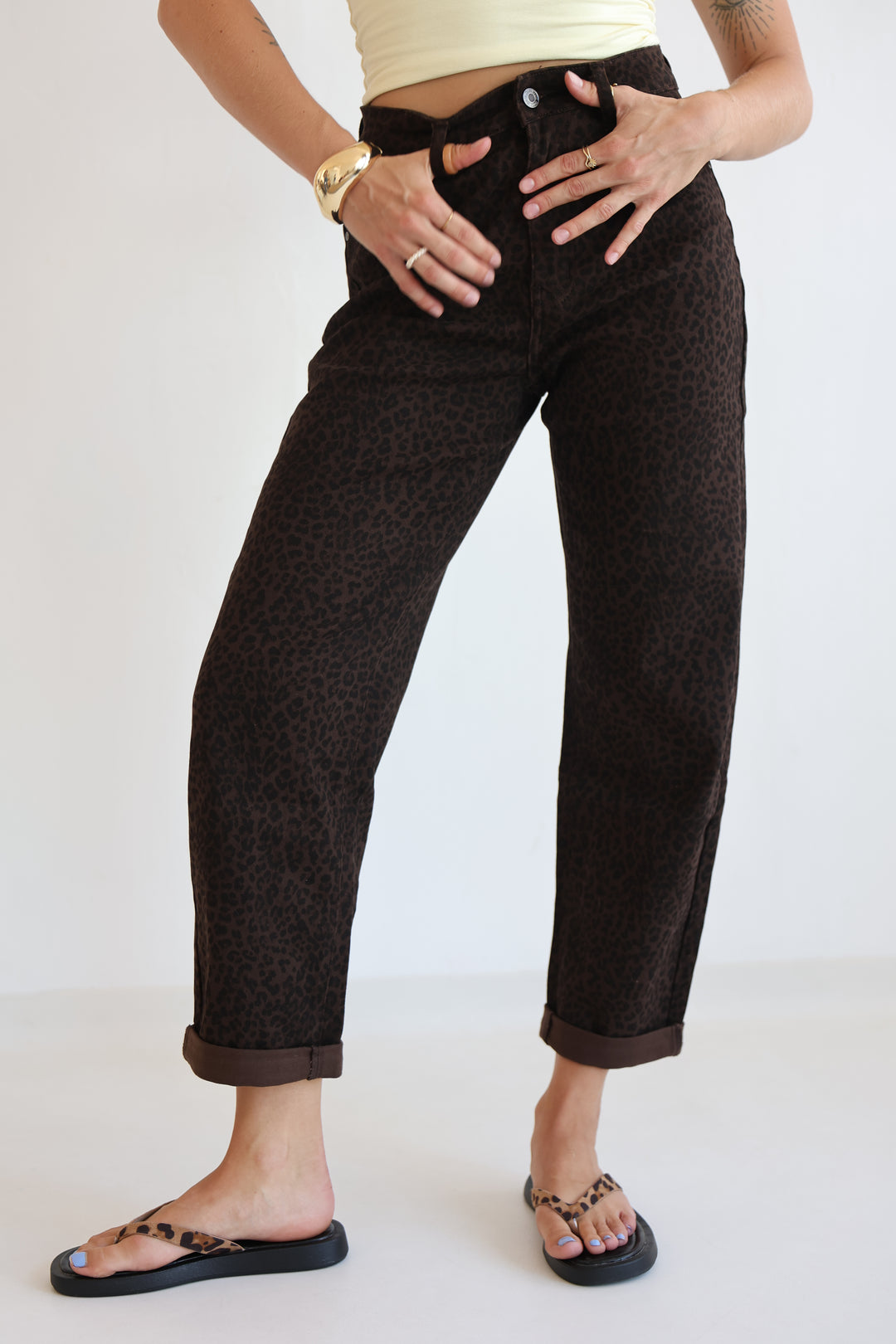 Shadow Leopard Mom Jeans