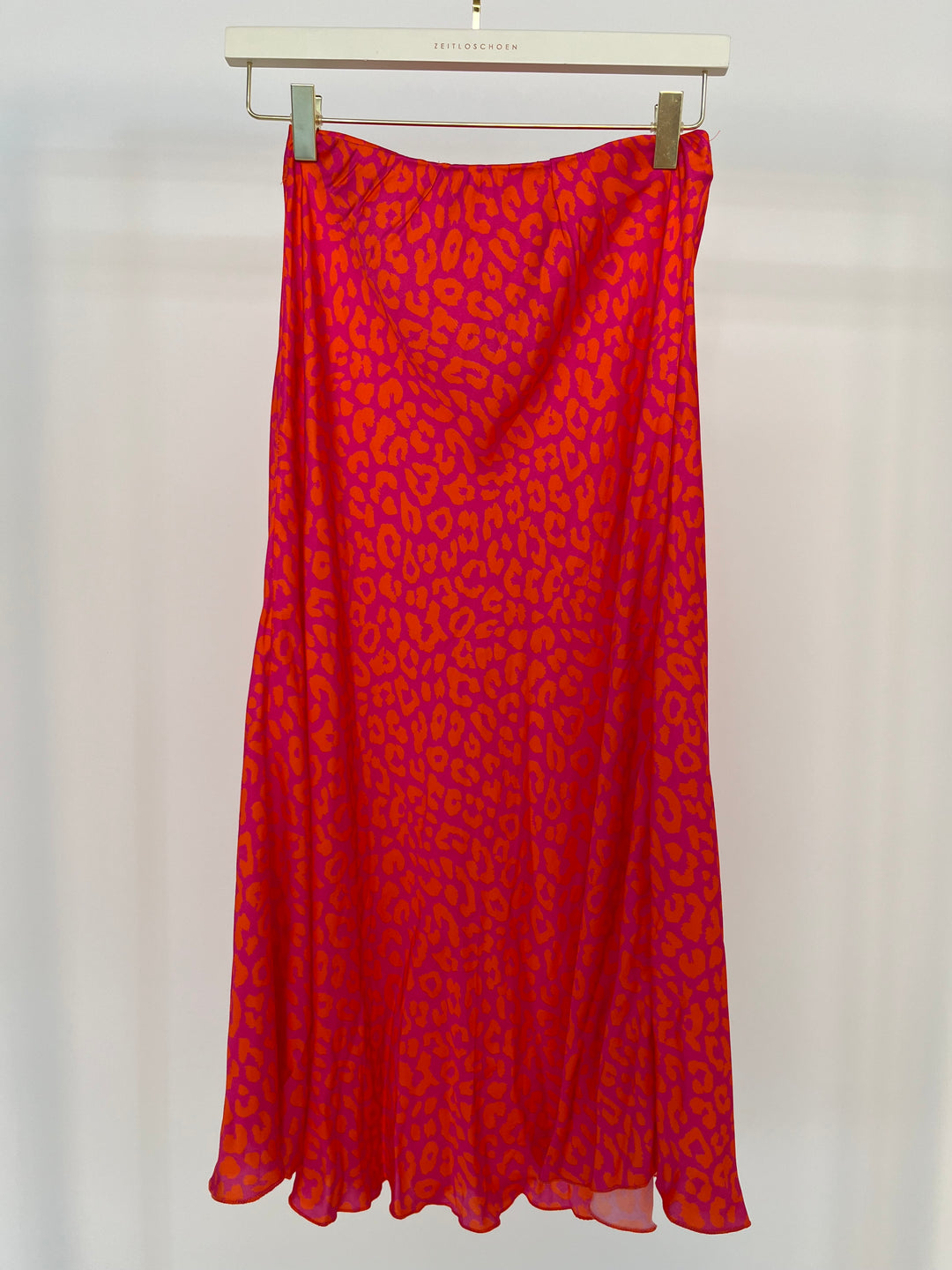 LEOPARD SATIN SKIRT CORAL PINK (B-WARE)