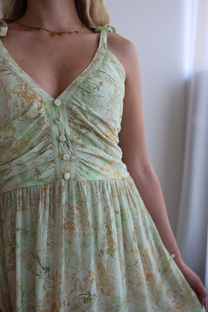 Langes Viskosekleid mit Floralprint Florenz