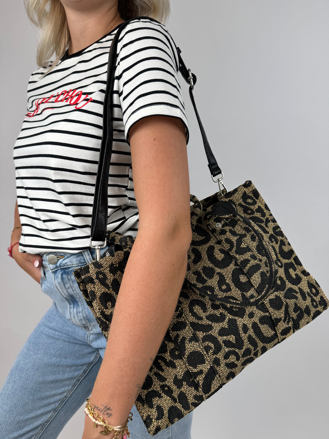 Tote Bag mit Leoprint Elena
