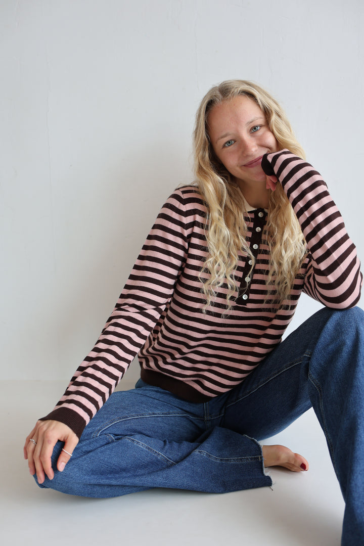 Rugby Striped Polo Longsleeve