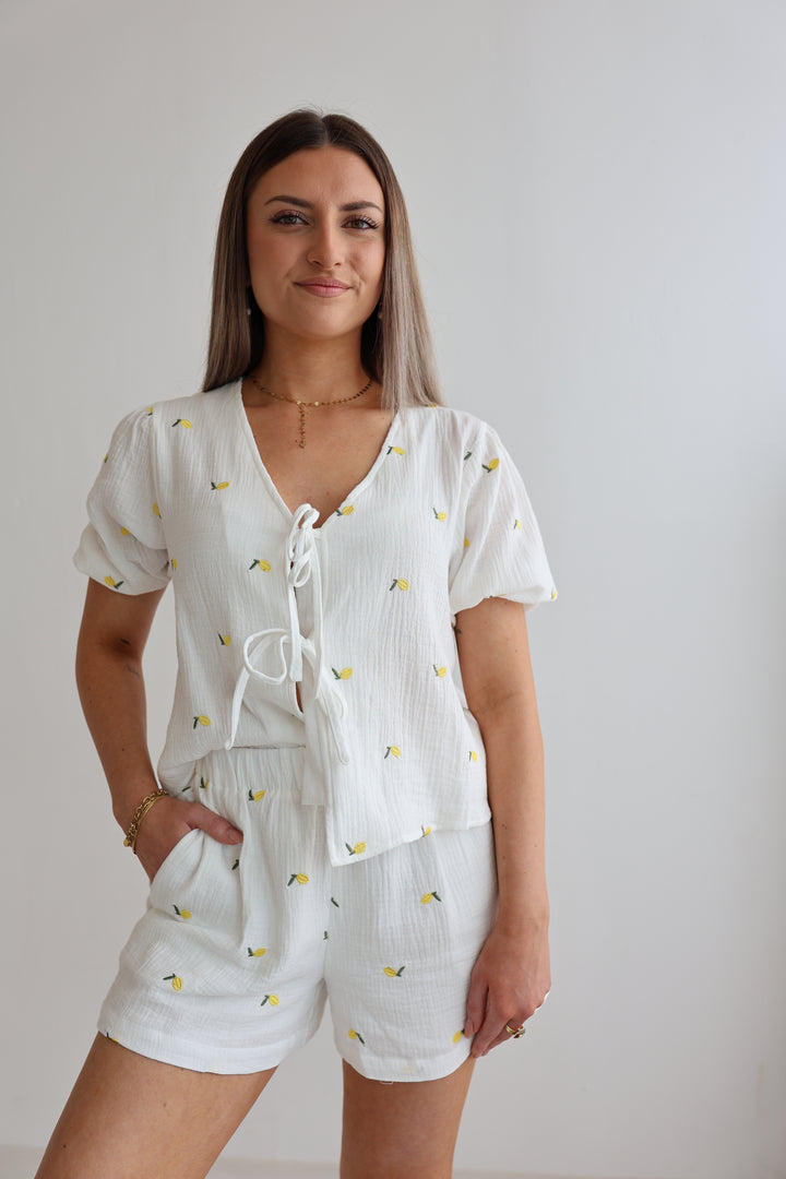 Kurzer Musselinbolero Little Lemon