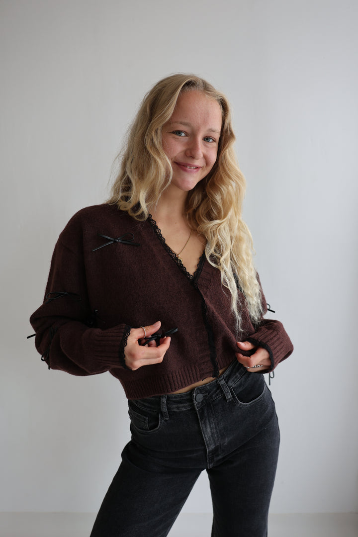 Cardigan Black Bows
