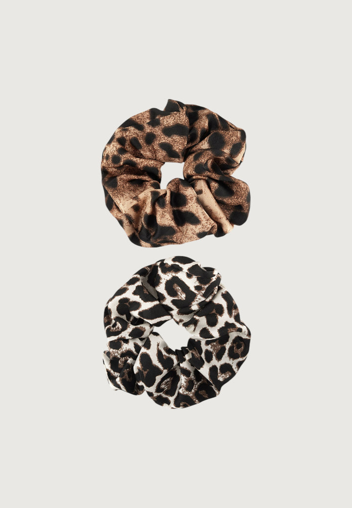 Seidenscrunchies mit Leoprint (2er-Pack)